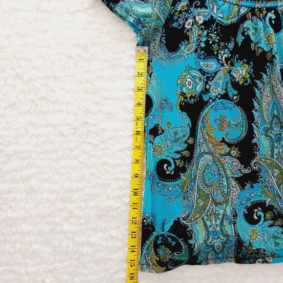Blouse Size M Y2K Glam Boho Beaded Paisley Going-Out Top Eclectic Elegance Luxe - Picture 12 of 16